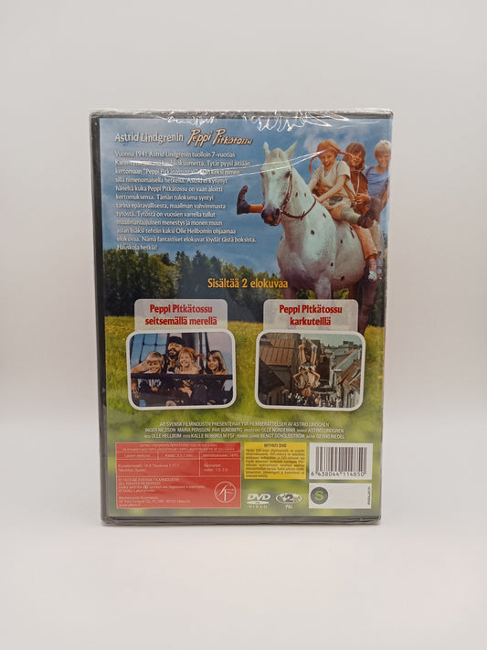 Peppi Pitkätossu: Seitsemällä merellä ja Karkuteilla 2 elokuvan DVD (Alkuperäisissä muoveissa)
