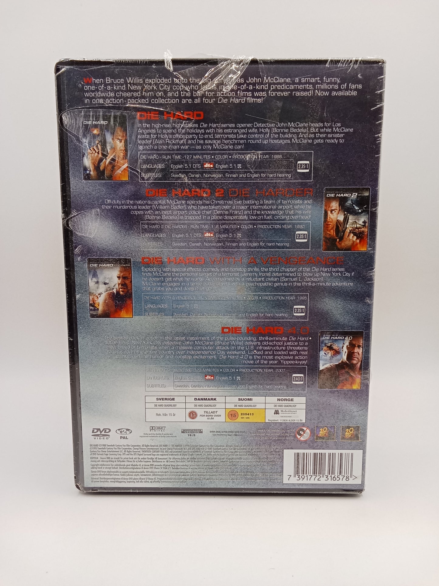 Die Hard - Quadrilogy / Die Hard 1–4 Collection (Alkuperäisissä muoveissa)