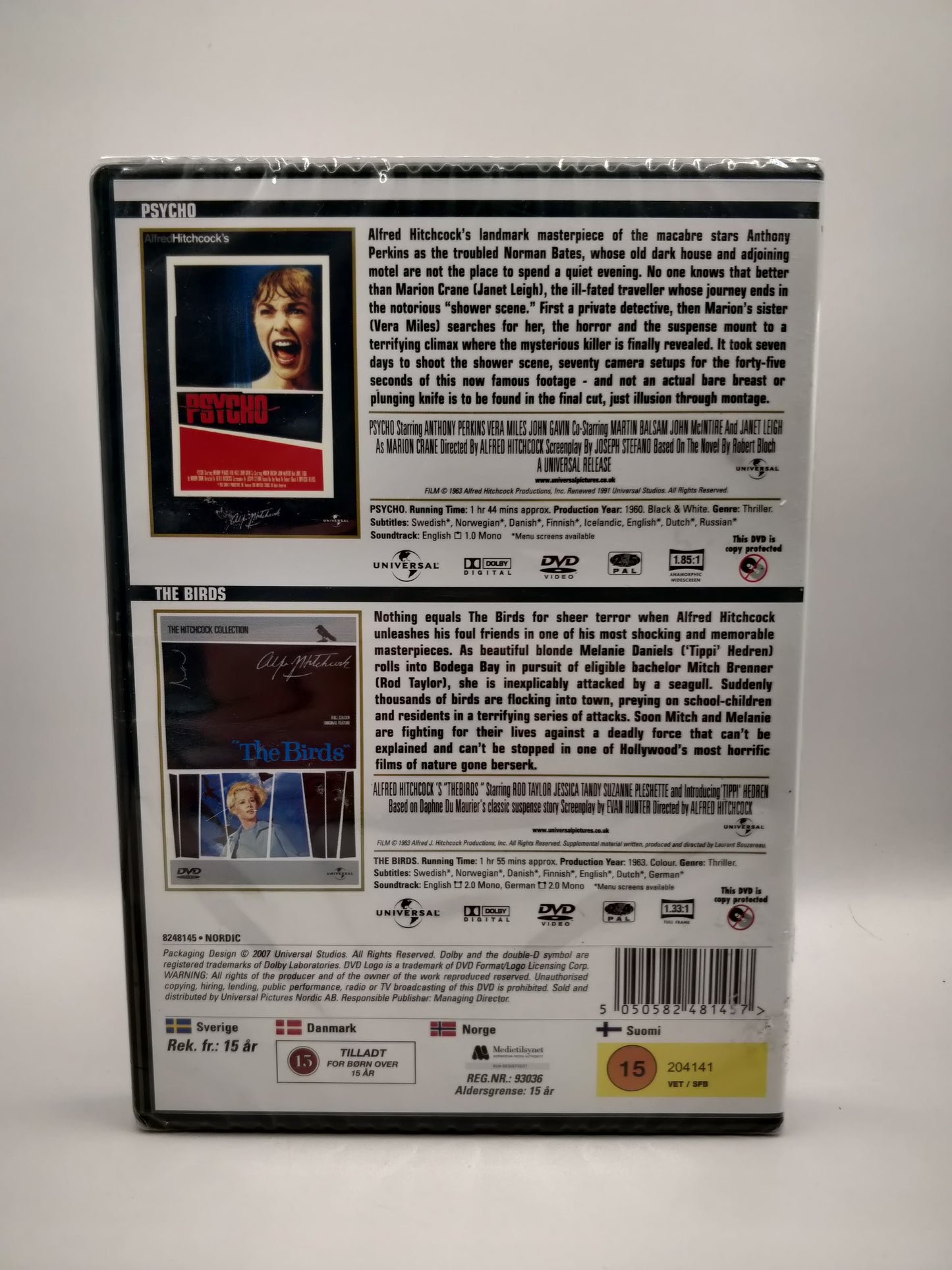 Psycho/The Birds - 2 Elokuvan DVD (Alkuperäisissä muoveissa)